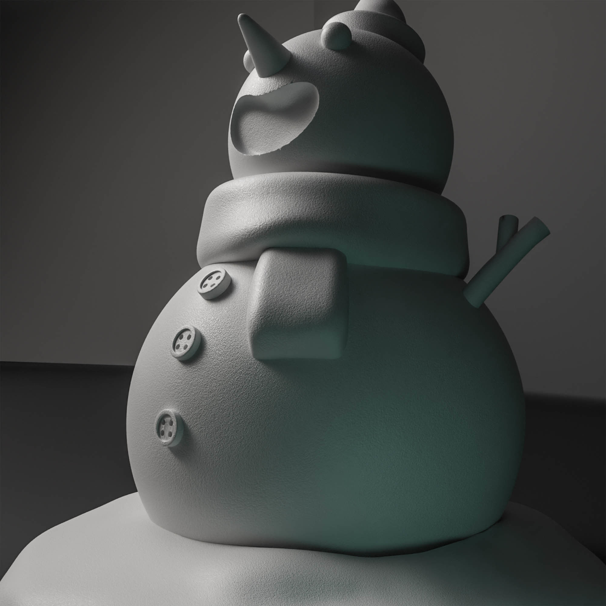 christmas snowman 3D printable No support 3D print model_3