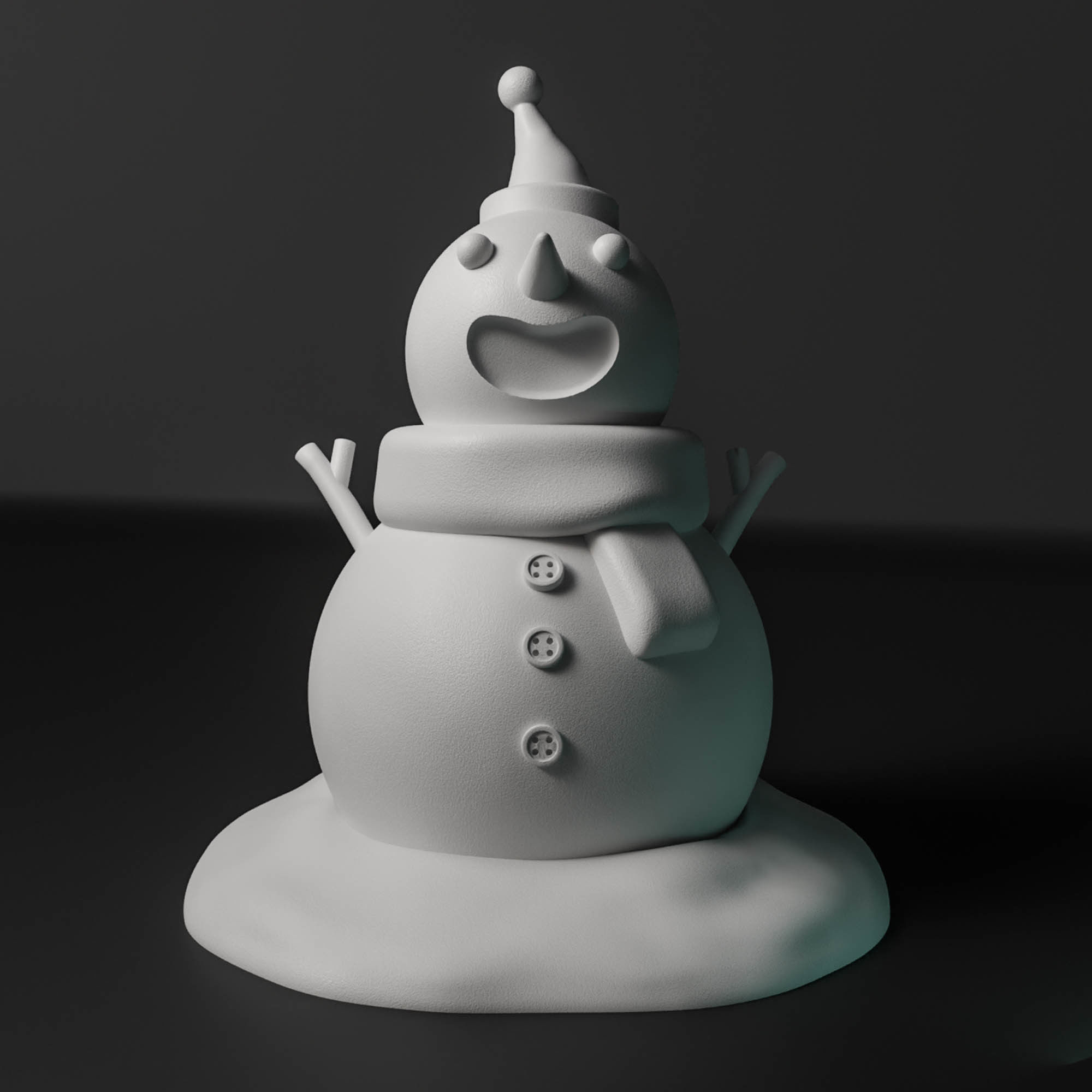 christmas snowman 3D printable No support 3D print model_4