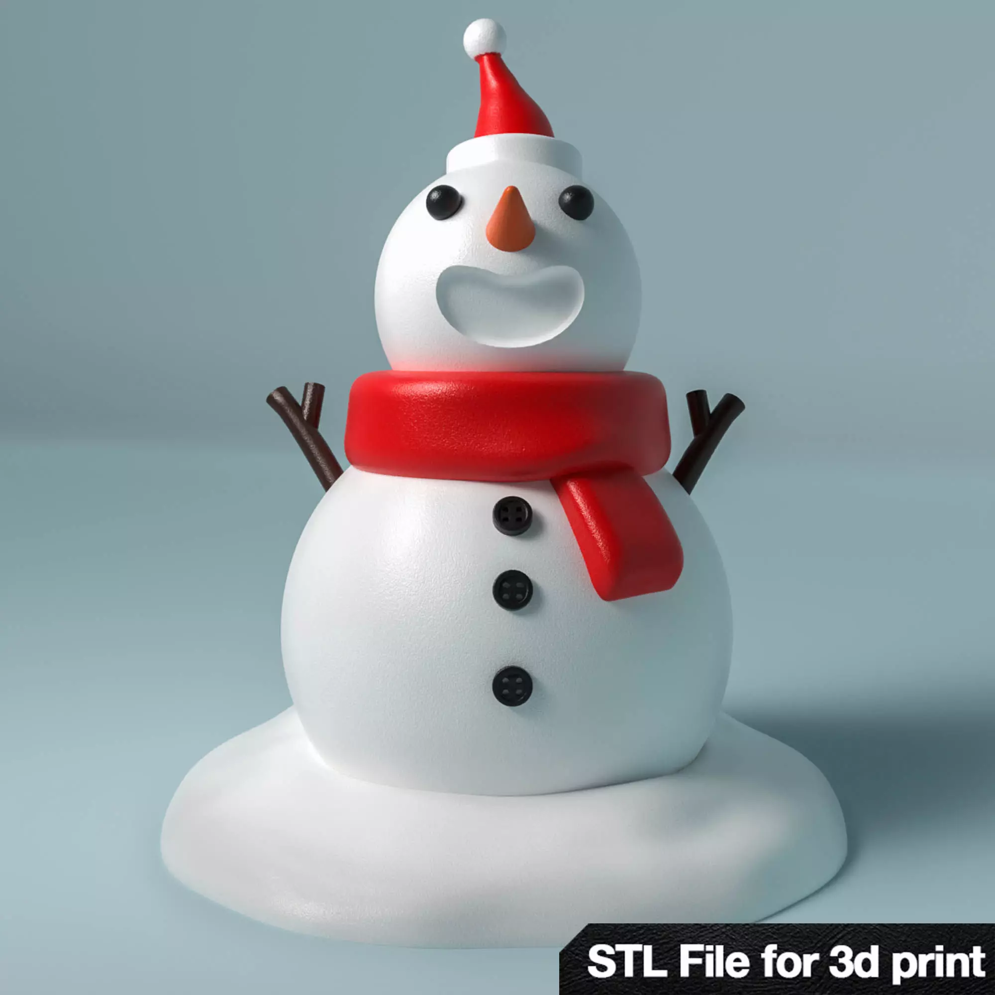 christmas snowman 3D printable No support 3D print model_0