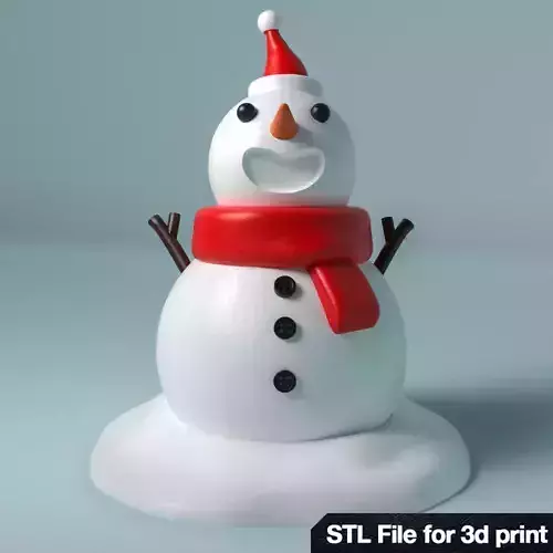 christmas snowman 3D printable No support 3D print model