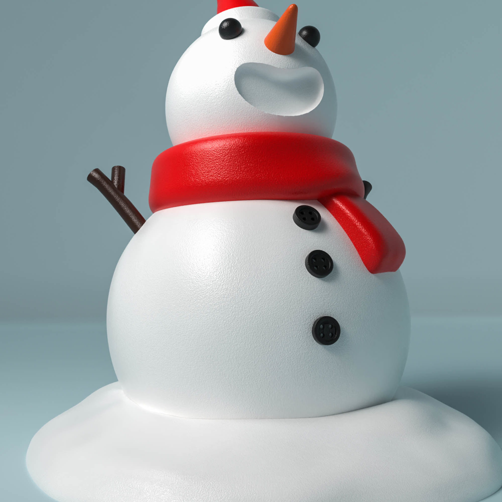 christmas snowman 3D printable No support 3D print model_1