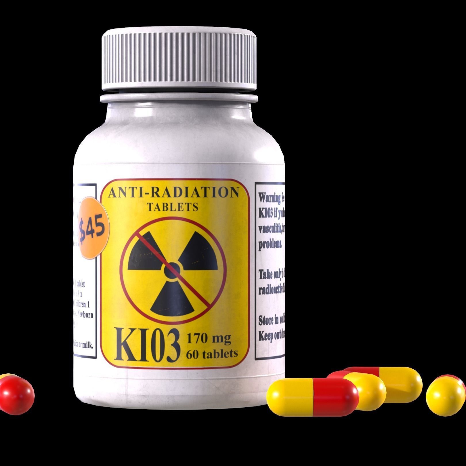 Radiation Pills Low-poly 3D model_5