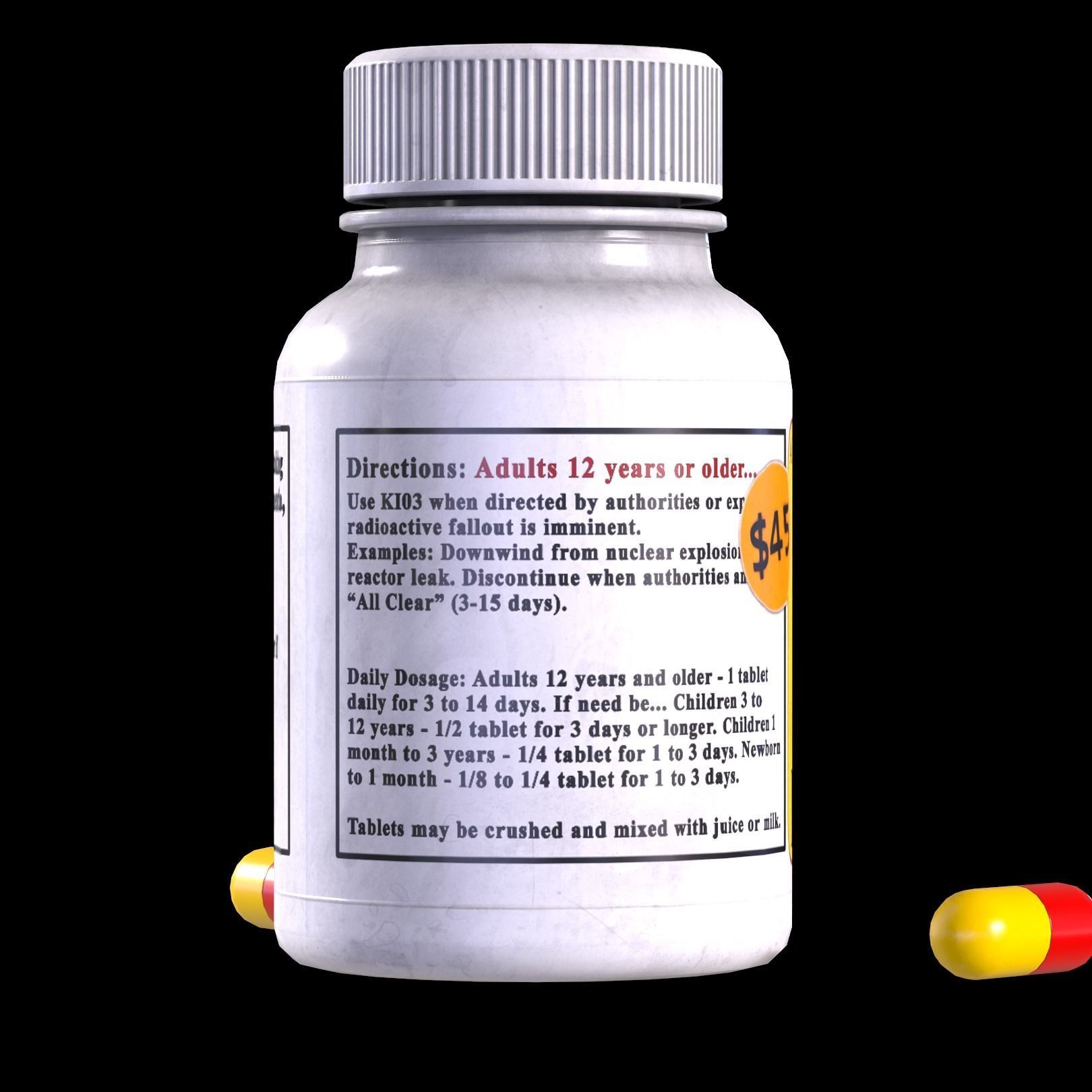 Radiation Pills Low-poly 3D model_4