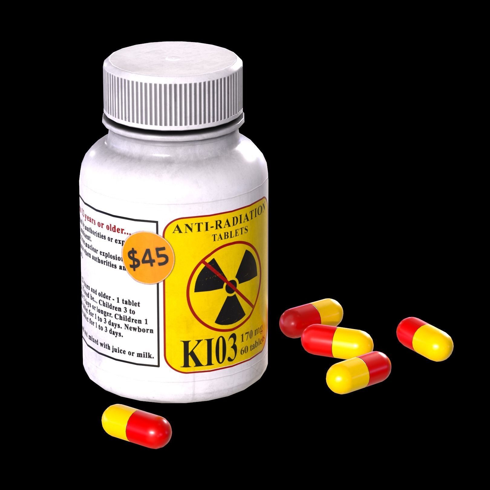 Radiation Pills Low-poly 3D model_2