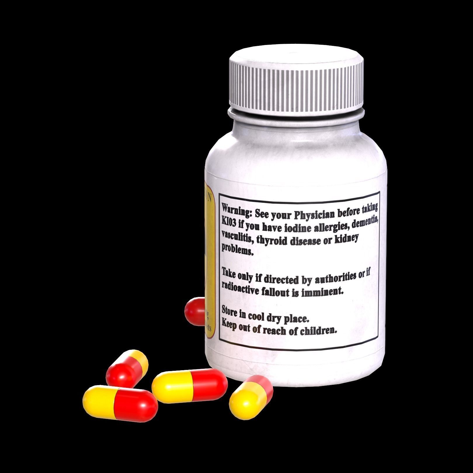 Radiation Pills Low-poly 3D model_3