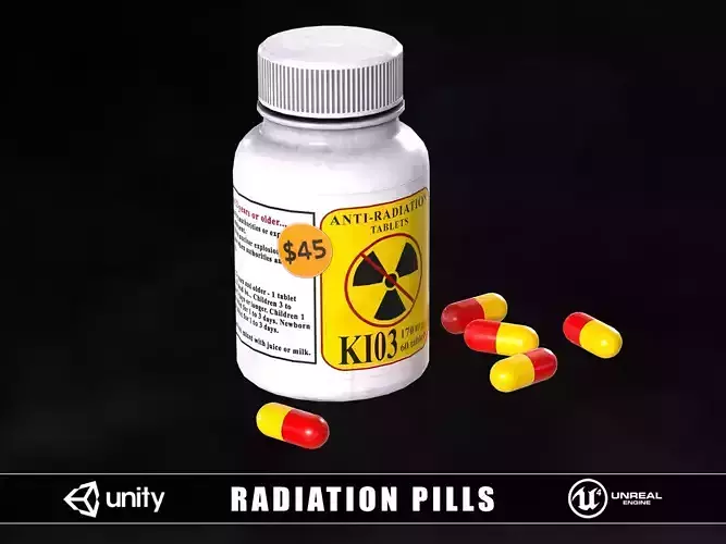 Radiation Pills Low-poly 3D model
