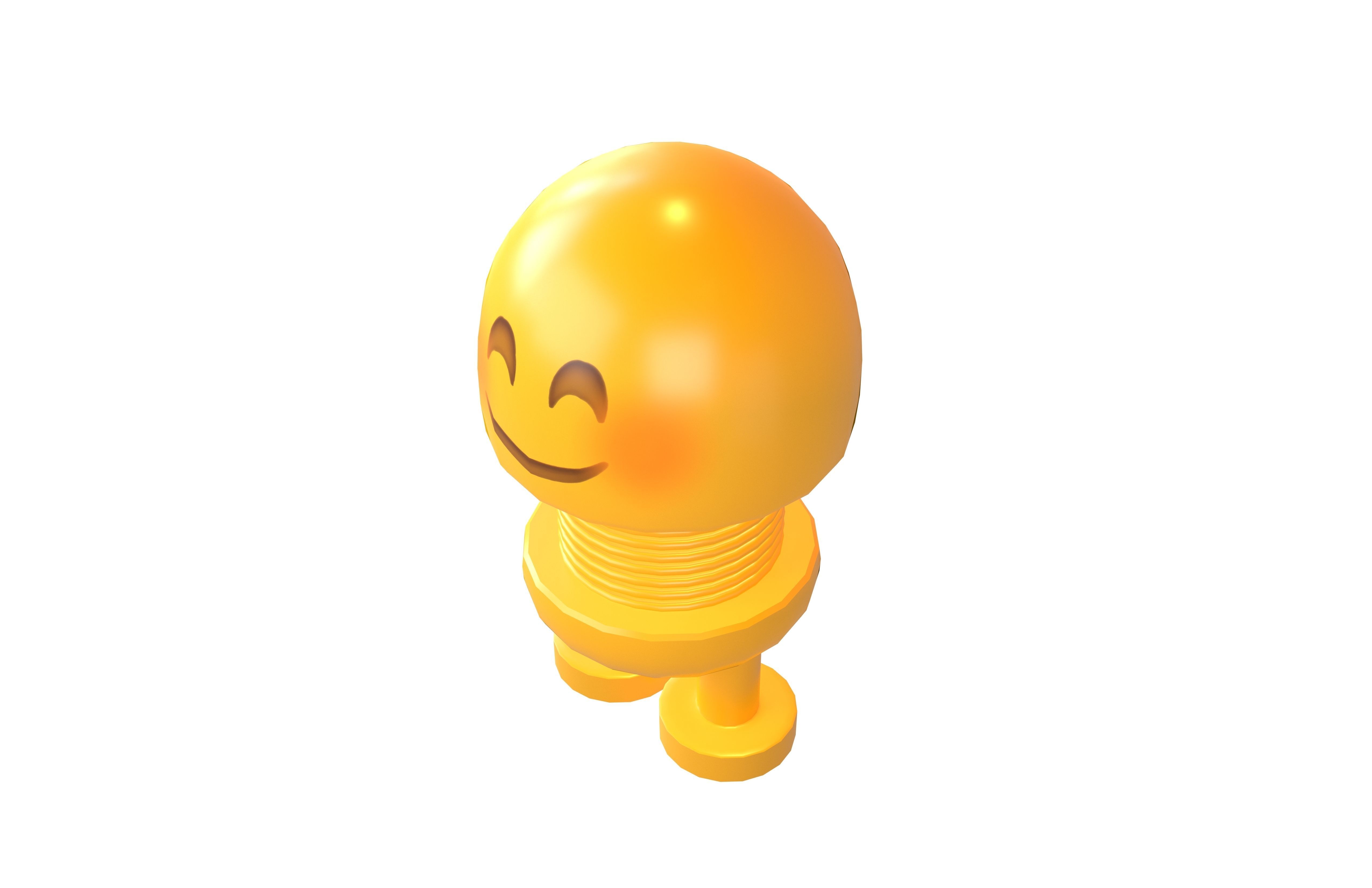 Car Spring Decoration Toys Smiling Face with Smiling Eyes v1 001 Low-poly 3D model_1