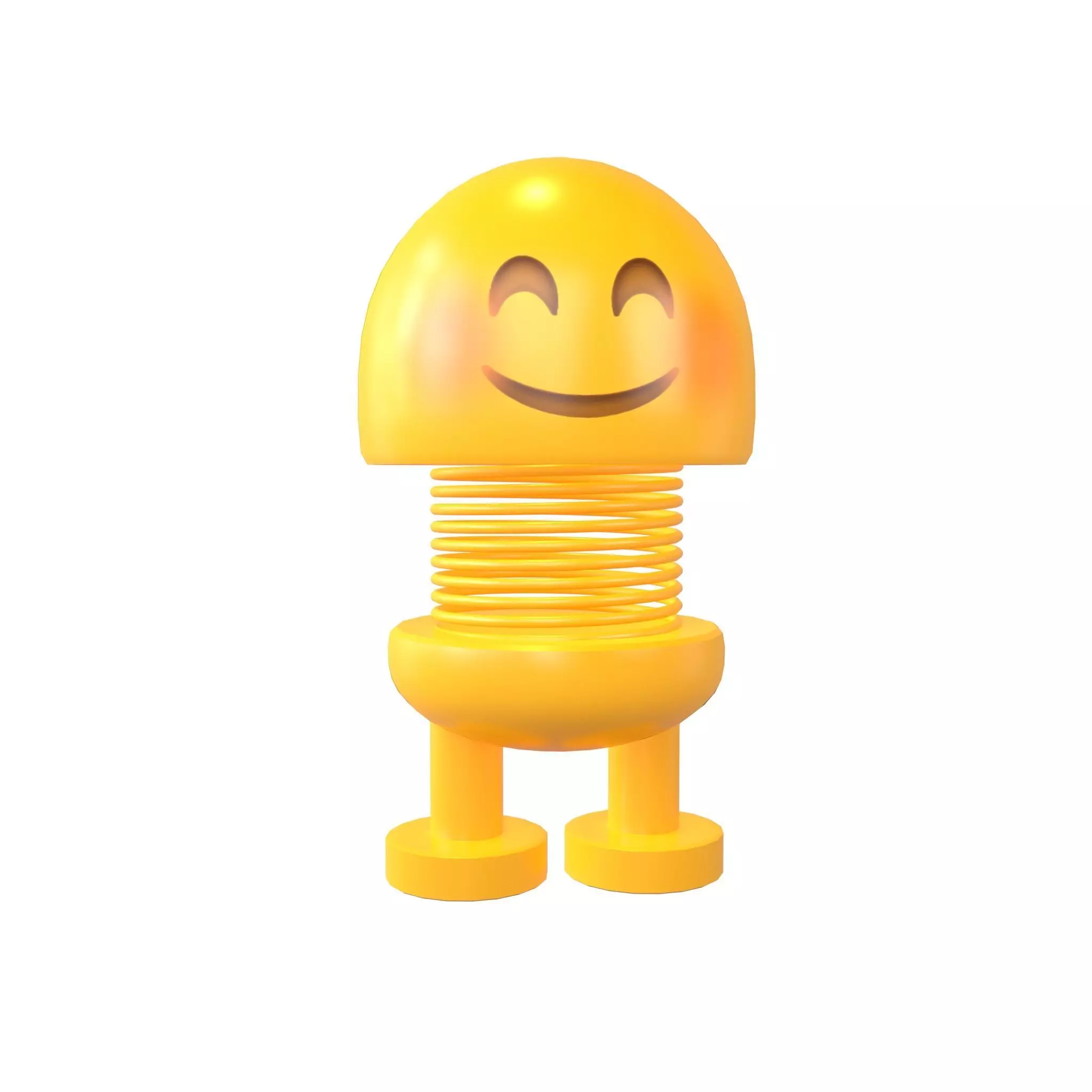 Car Spring Decoration Toys Smiling Face with Smiling Eyes v1 001 Low-poly 3D model_0