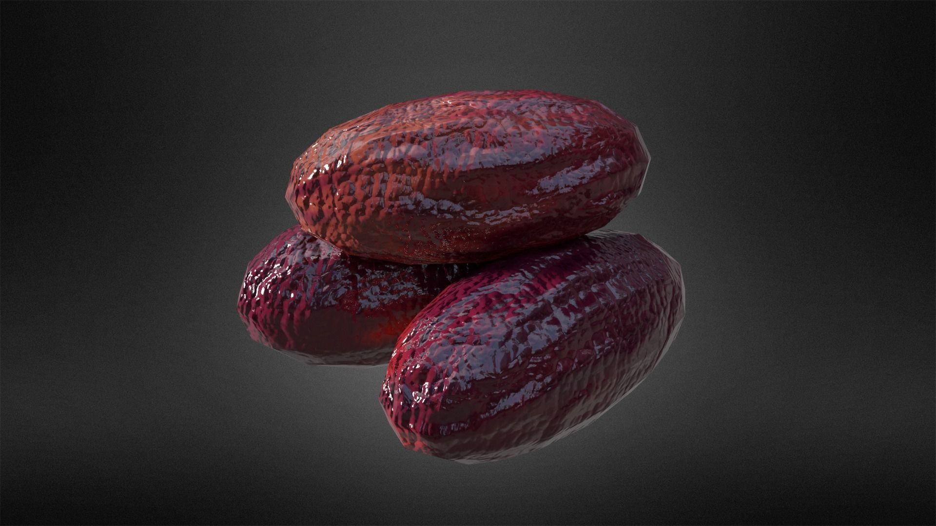 Date - Fruit Low-poly 3D model_1