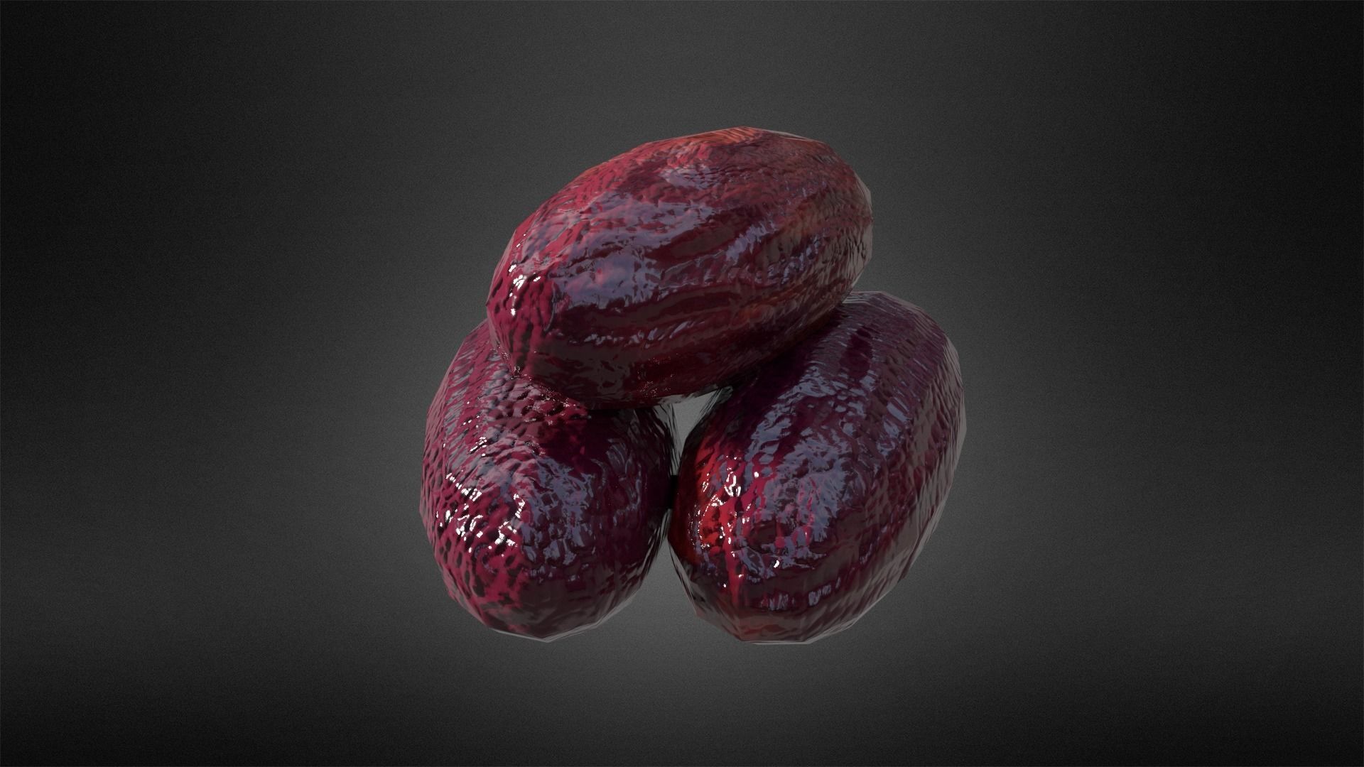 Date - Fruit Low-poly 3D model_3