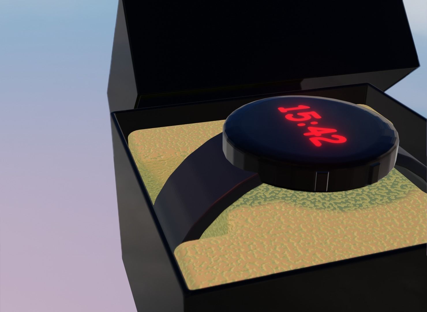 electronic smart watch with box Free low-poly 3D model_1