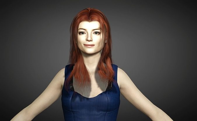 Emma Stone 3D model Low-poly 3D model