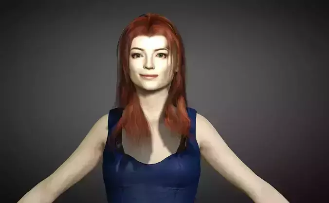 Emma Stone 3D model Low-poly 3D model
