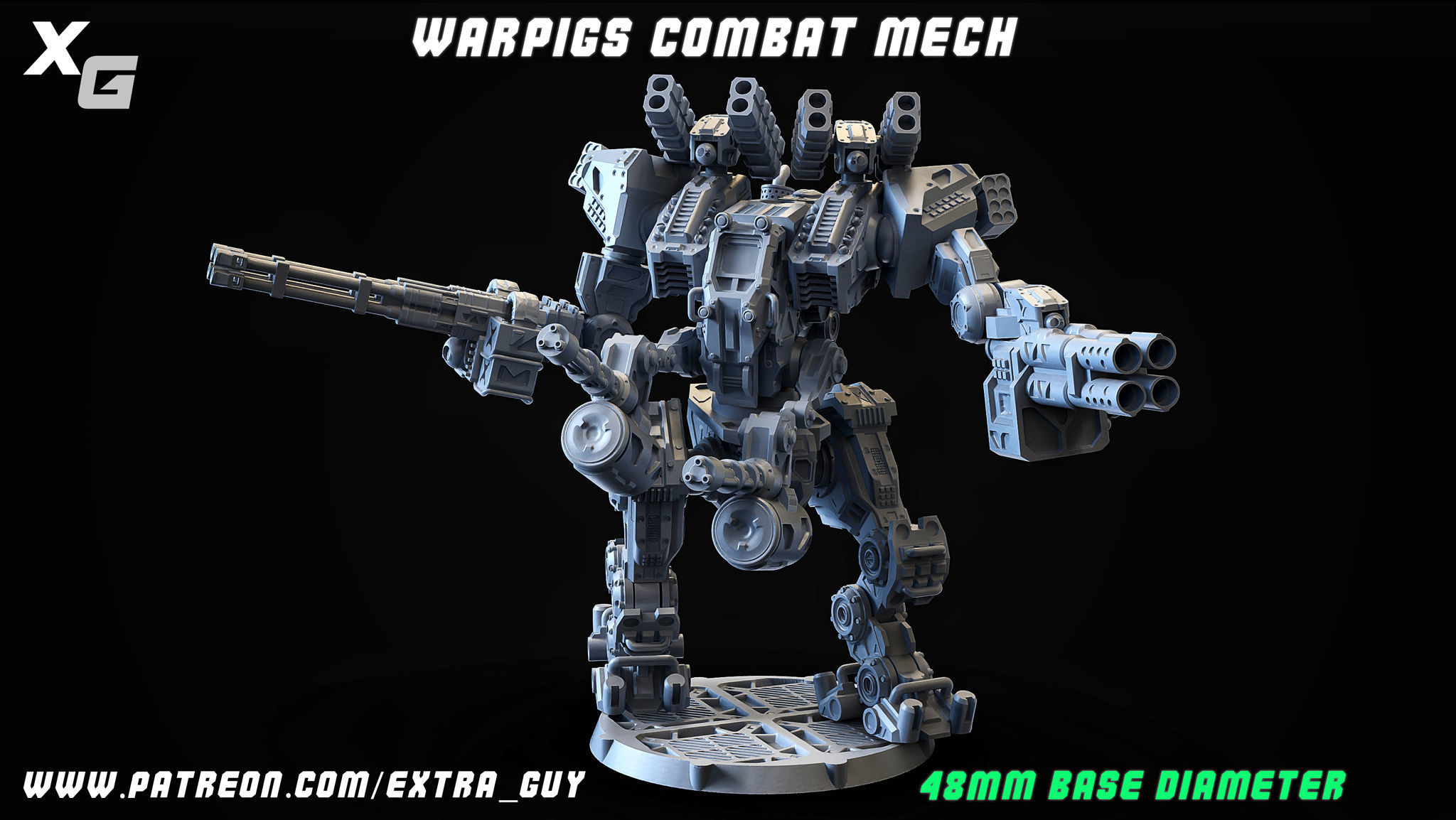 Warpig Class Medium Frame 48mm base 3DPrintable 3D print model_2