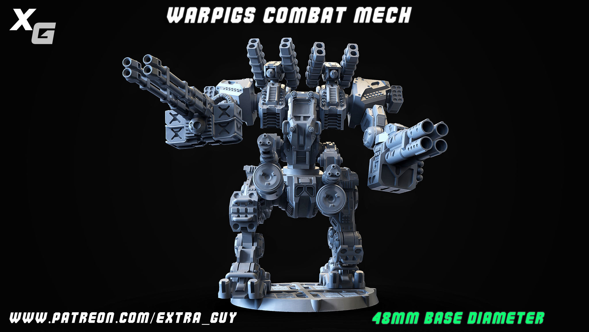 Warpig Class Medium Frame 48mm base 3DPrintable 3D print model_3