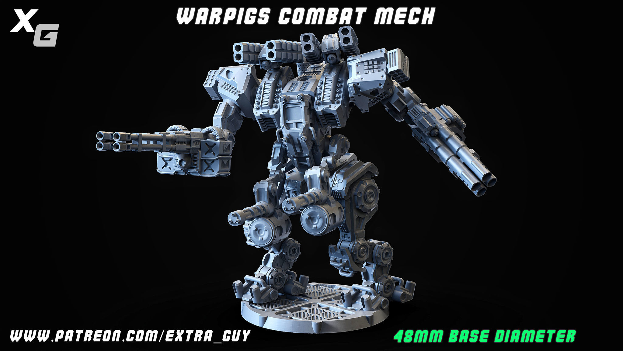 Warpig Class Medium Frame 48mm base 3DPrintable 3D print model_1