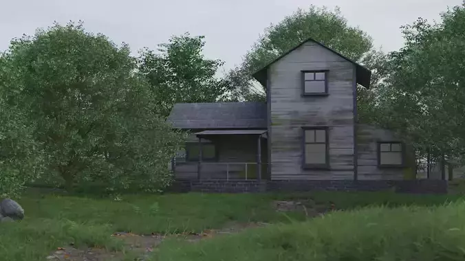 House 3d model in woods