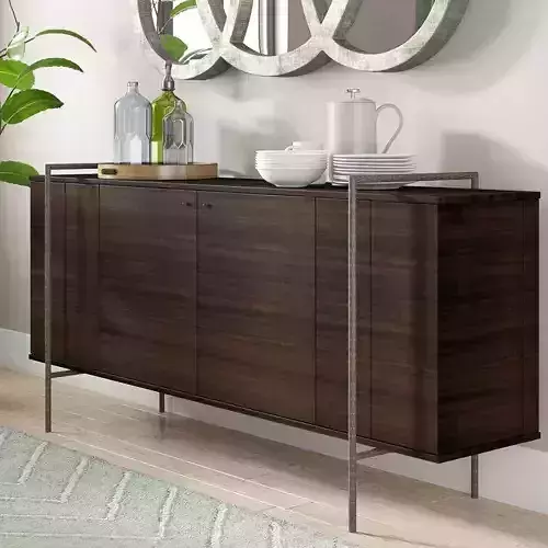 Wide Drawer Eucalyptus Wood Buffet Table Sideboard Console