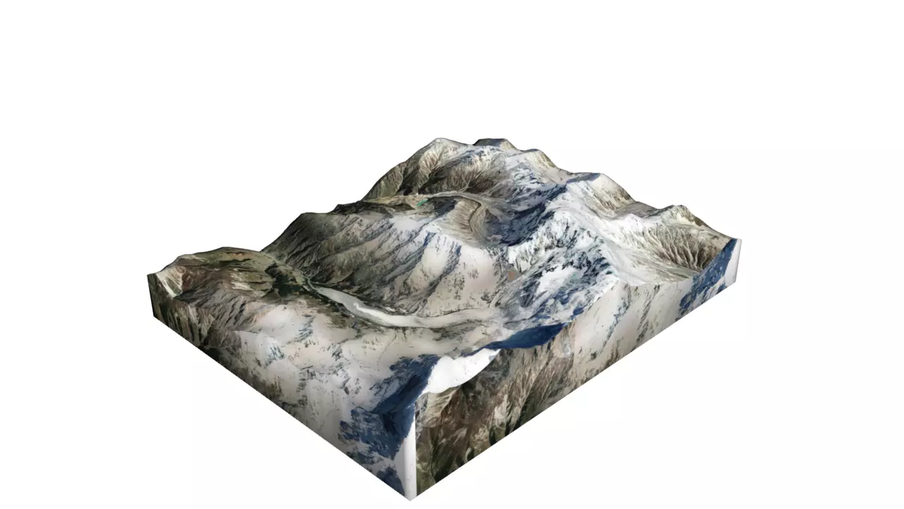 Baltistan Peak Mountain Low-poly 3D model_0
