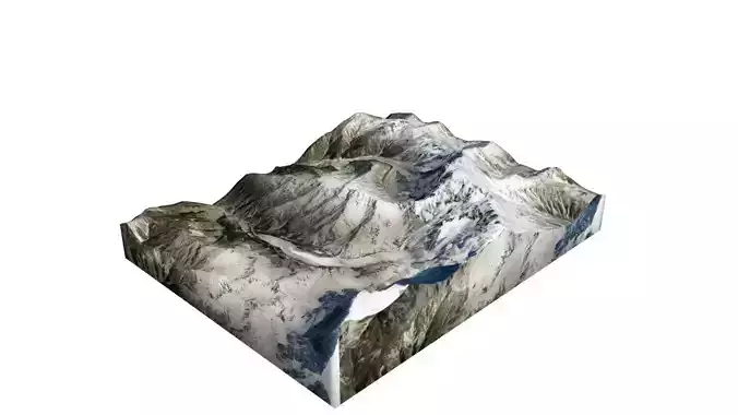 Baltistan Peak Mountain Low-poly 3D model Baltistan Peak Mountain Low-poly 3D model