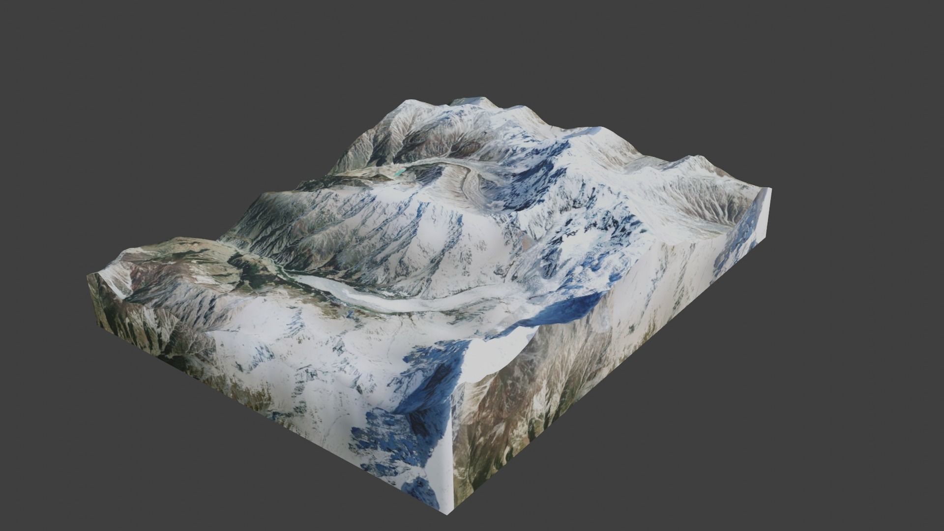 Baltistan Peak Mountain Low-poly 3D model_3