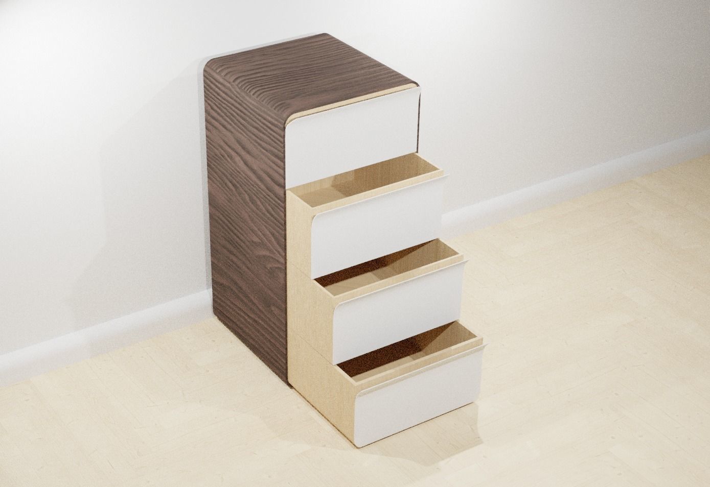 Modern futuristic chest of drawers 3D model_5