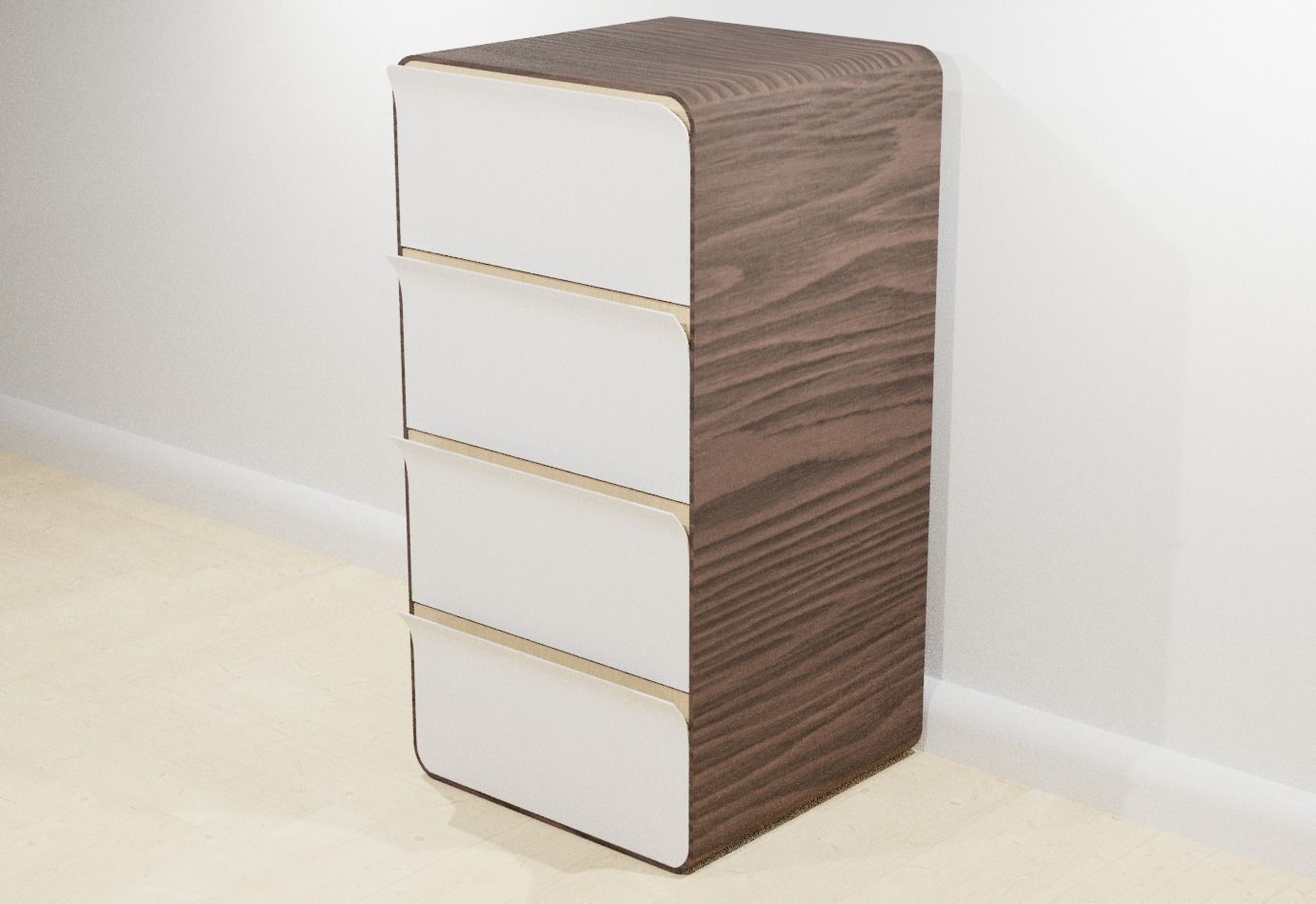 Modern futuristic chest of drawers 3D model_3