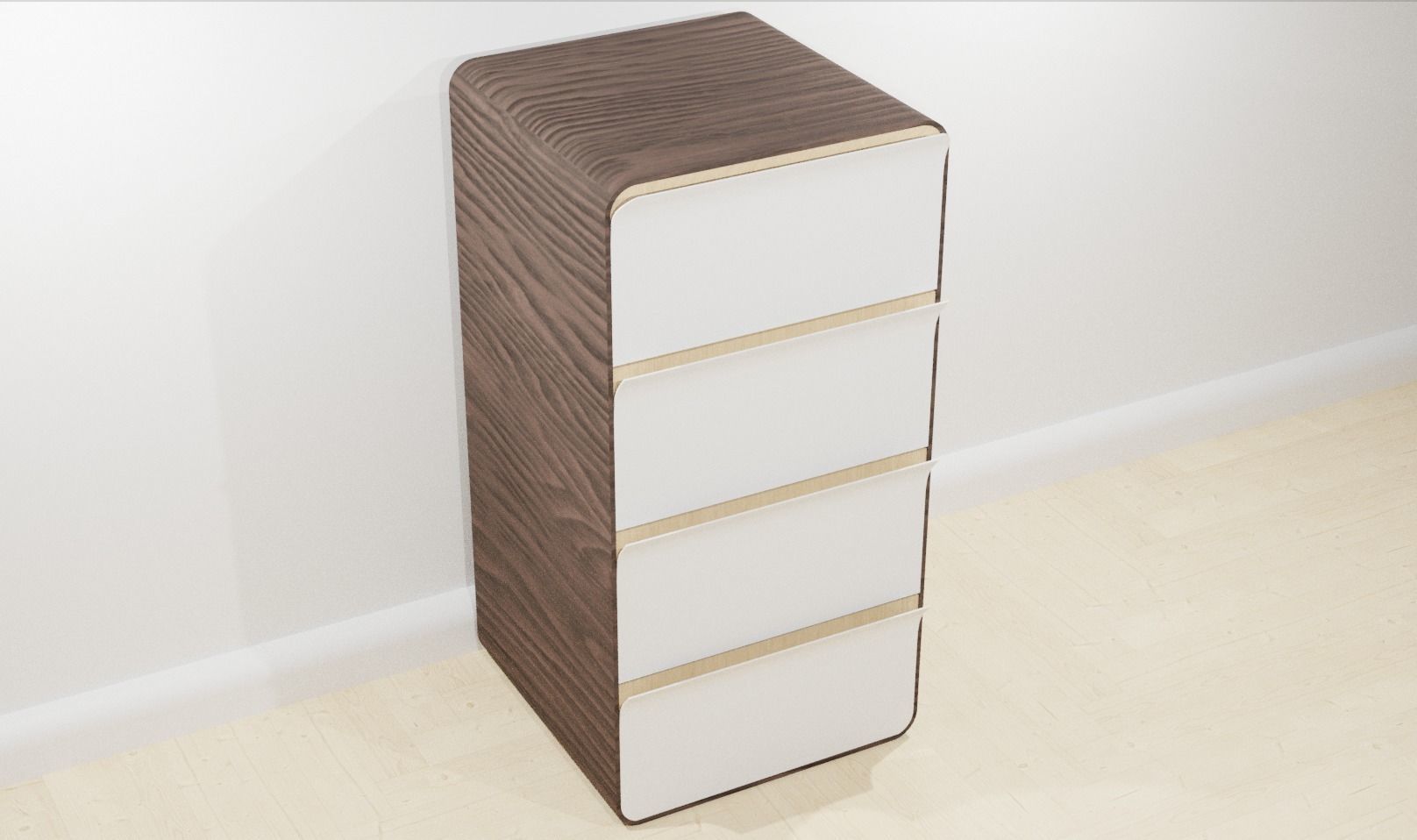 Modern futuristic chest of drawers 3D model_0