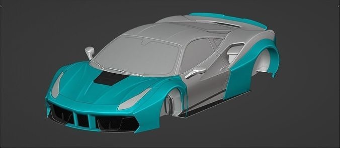 Ferrari 488 Monaco X DDC Custom Bodykit 3D model