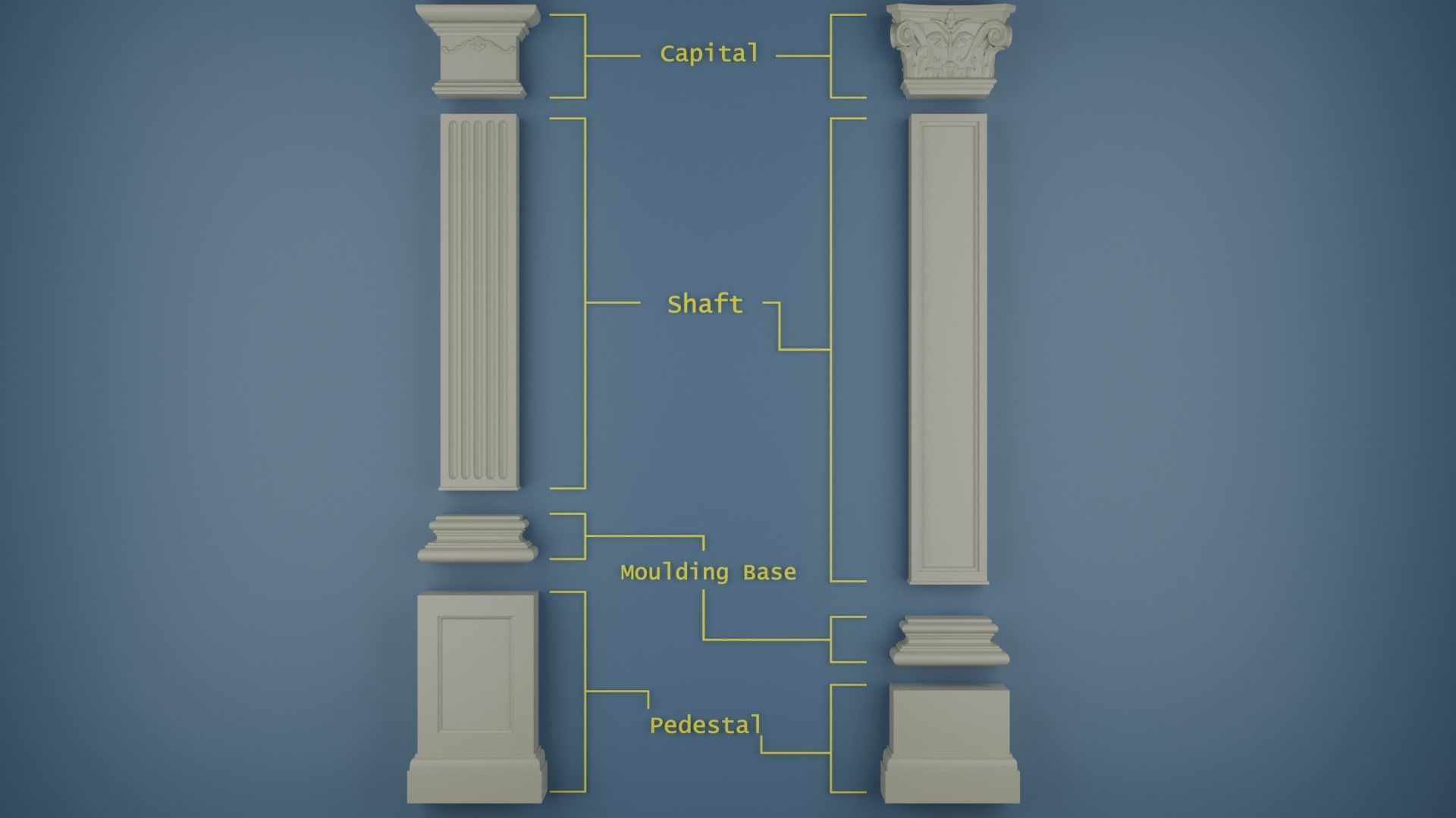 Decorative pilasters 3D model_3
