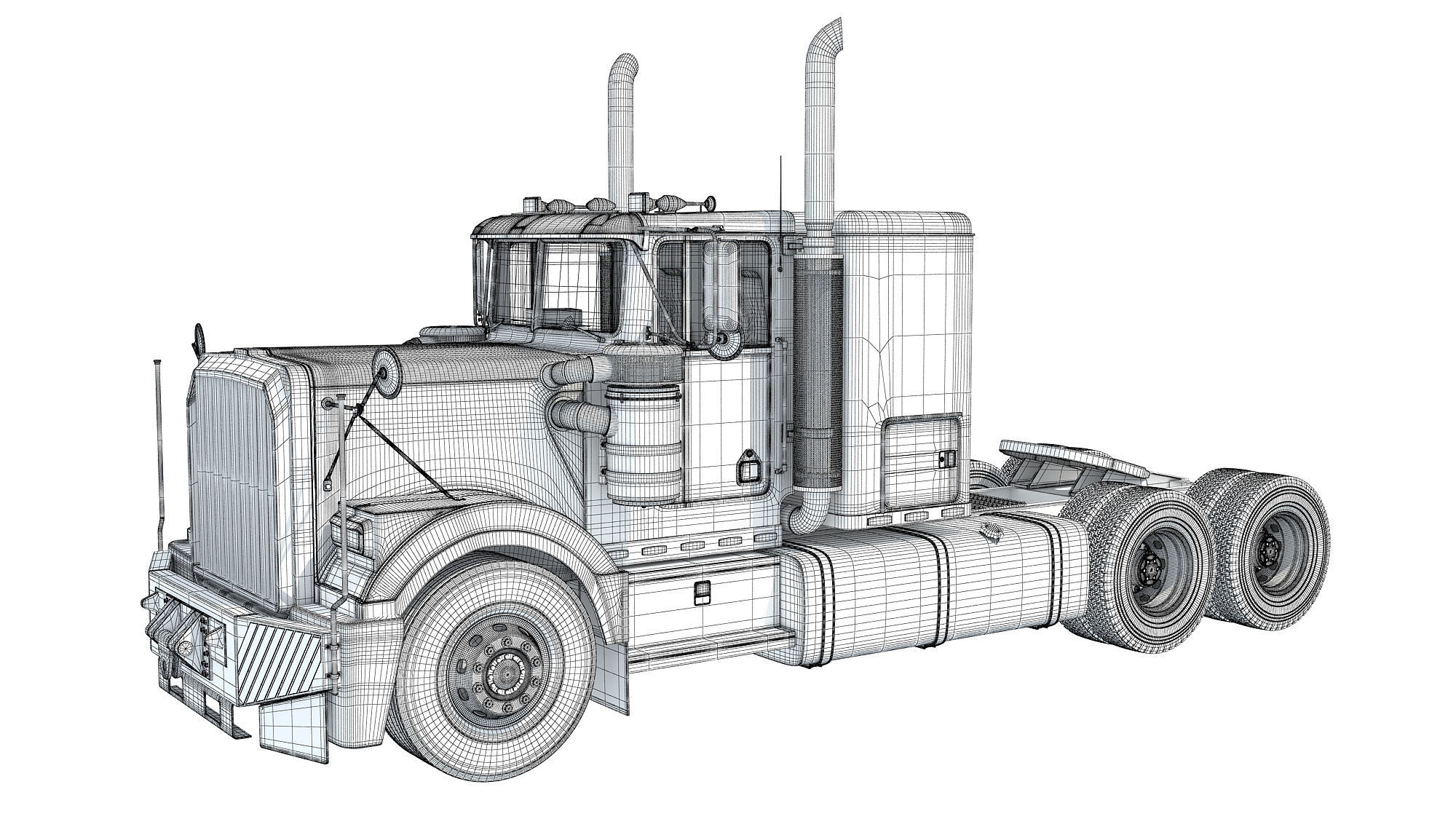 Semi Truck 3D model_15