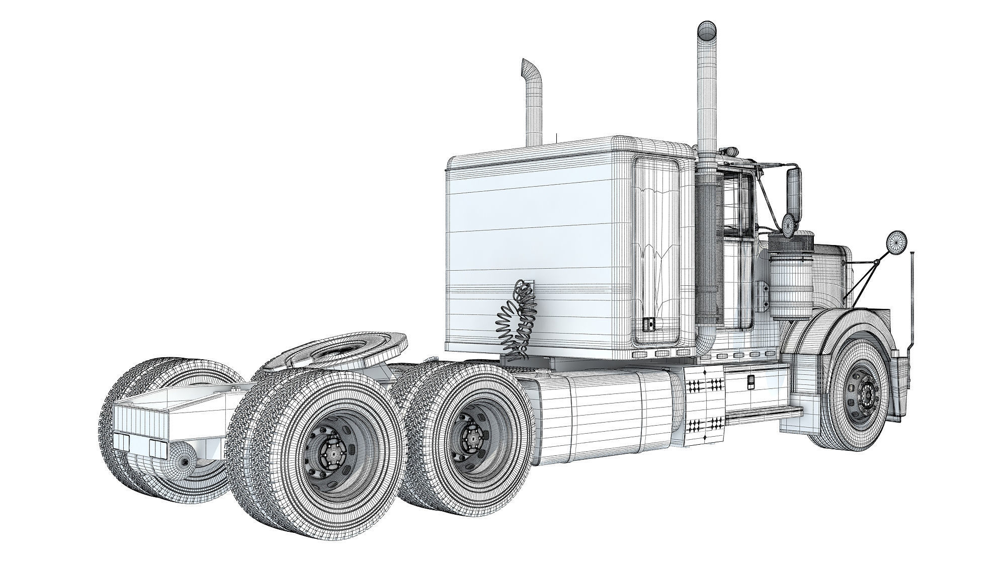 Semi Truck 3D model_17