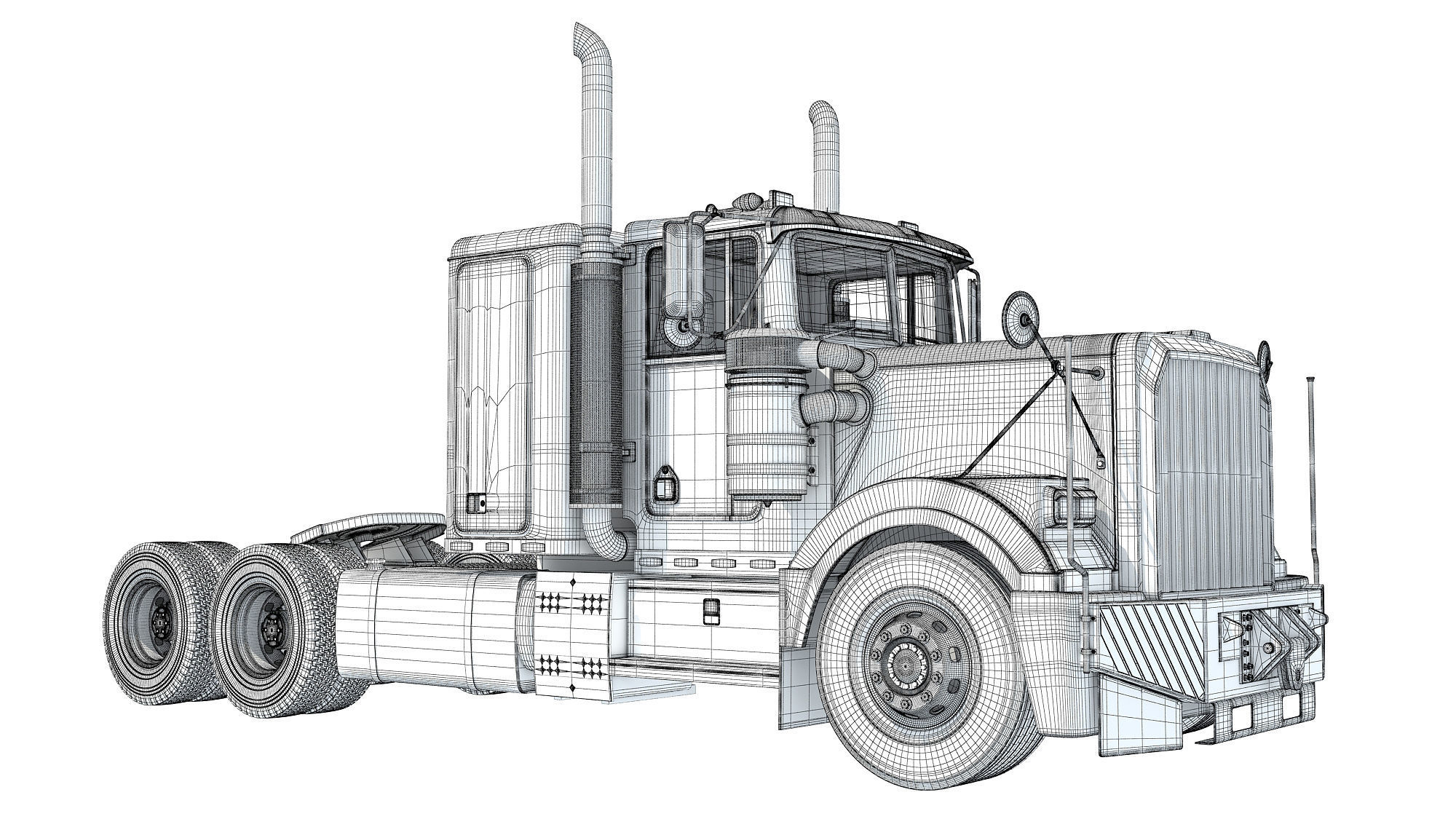 Semi Truck 3D model_18