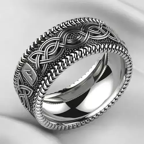 Nordic Viking Three Runes Ring 3D print model