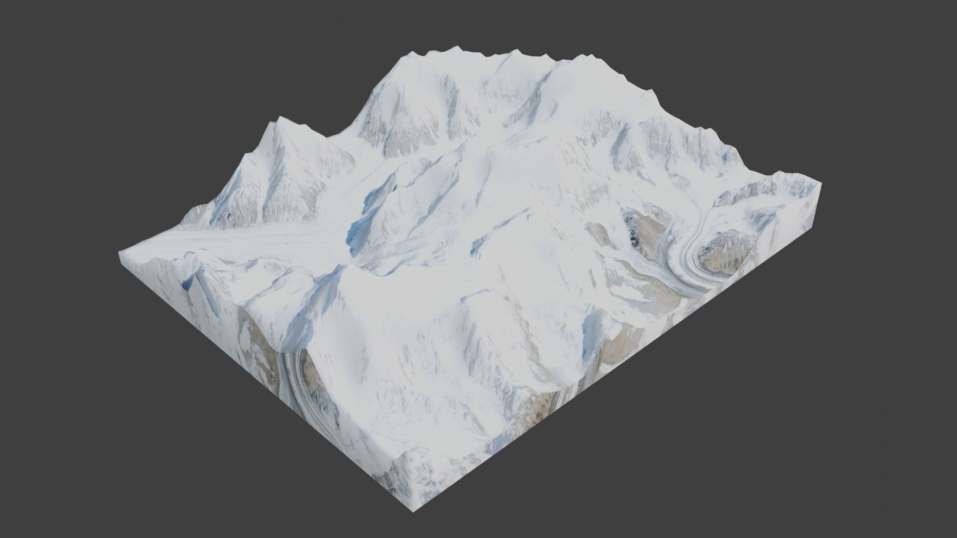 Baltoro Kangri Mountain Low-poly 3D model_3