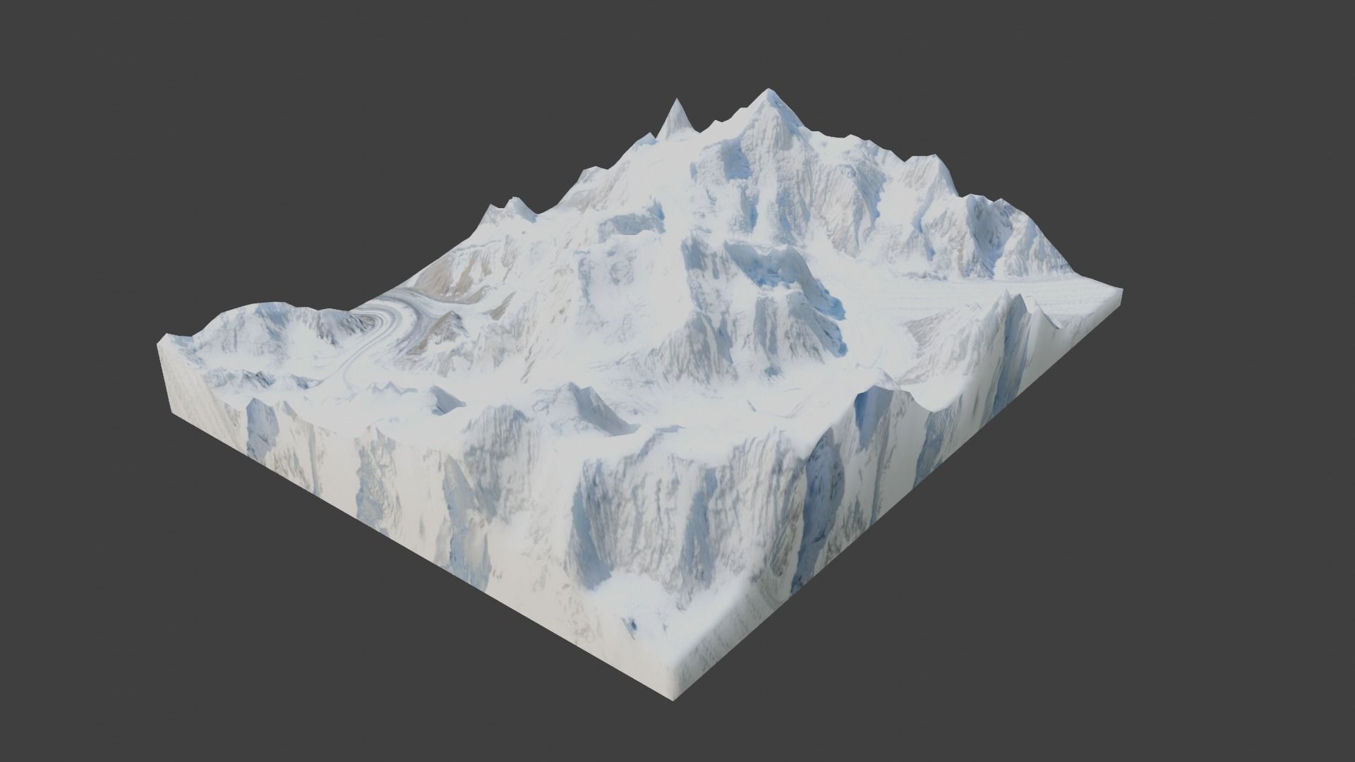 Baltoro Kangri Mountain Low-poly 3D model_1