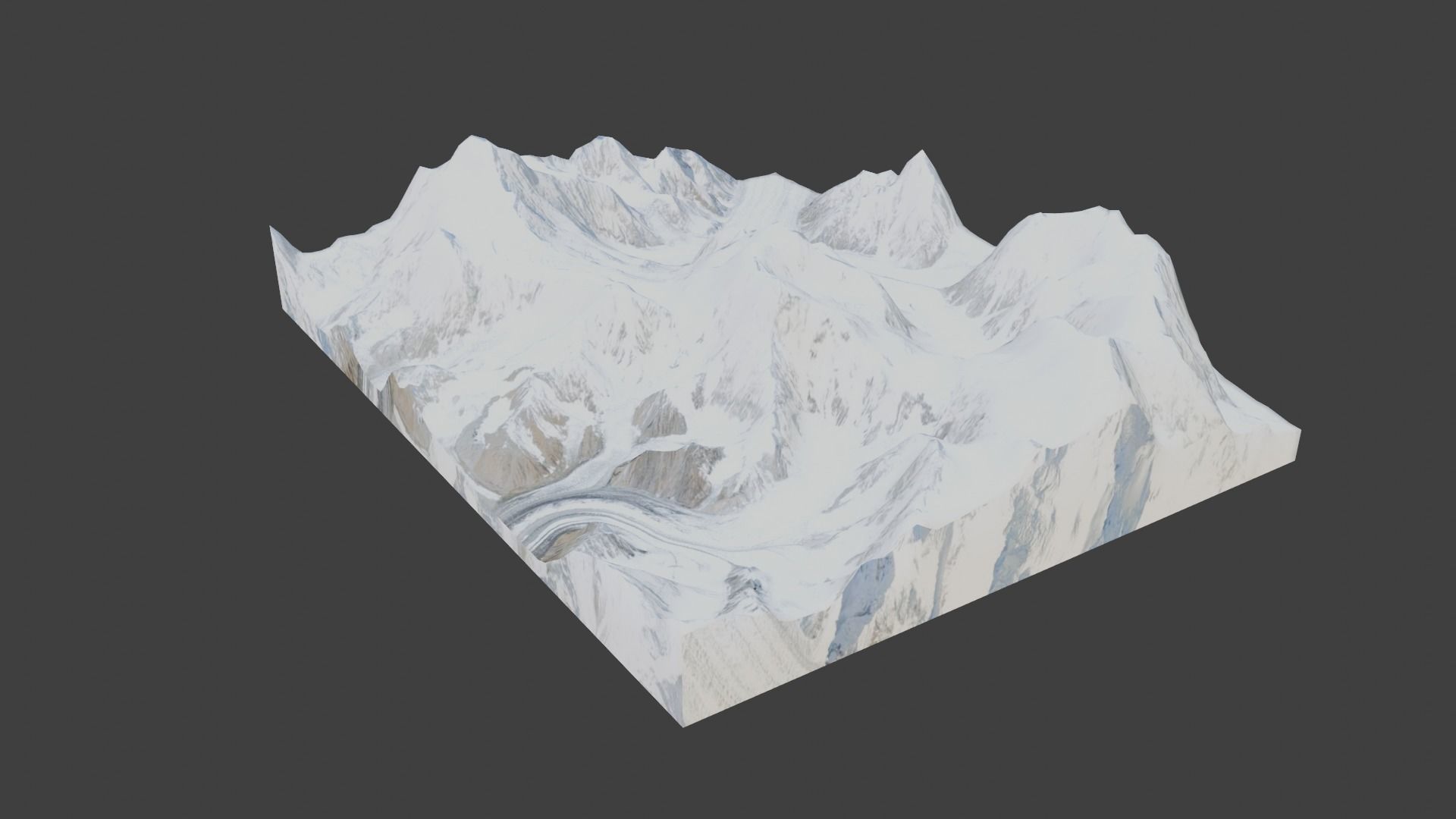 Baltoro Kangri Mountain Low-poly 3D model_2