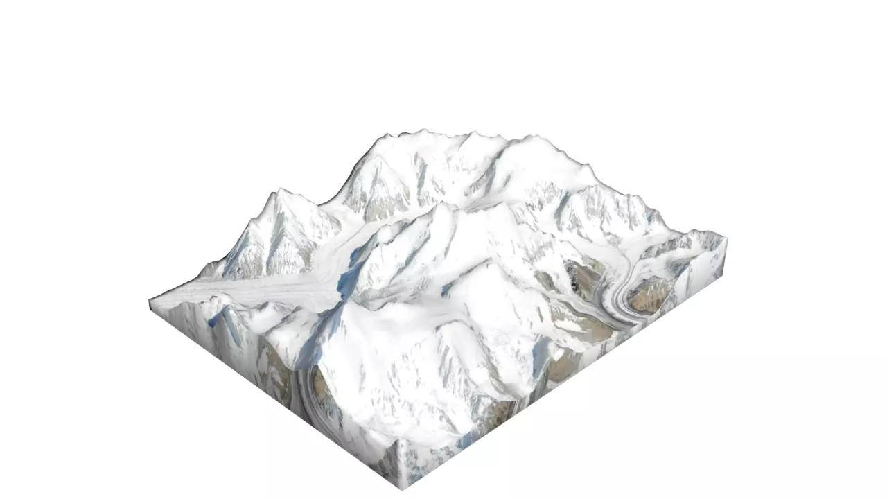 Baltoro Kangri Mountain Low-poly 3D model_0