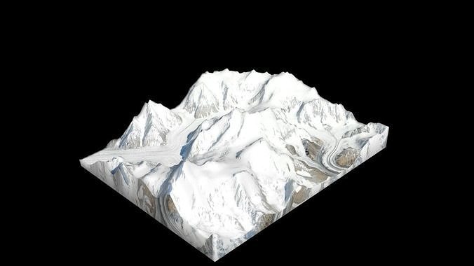 Baltoro Kangri Mountain Low-poly 3D model