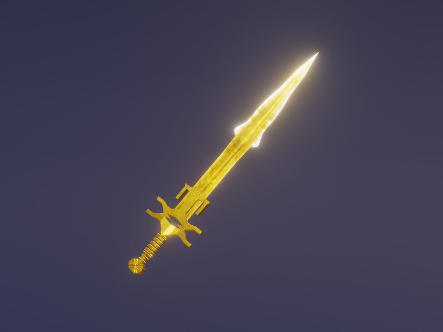Fantasy Light Sword - holy Sword - Elemental Sword  Low-poly 3D model_3