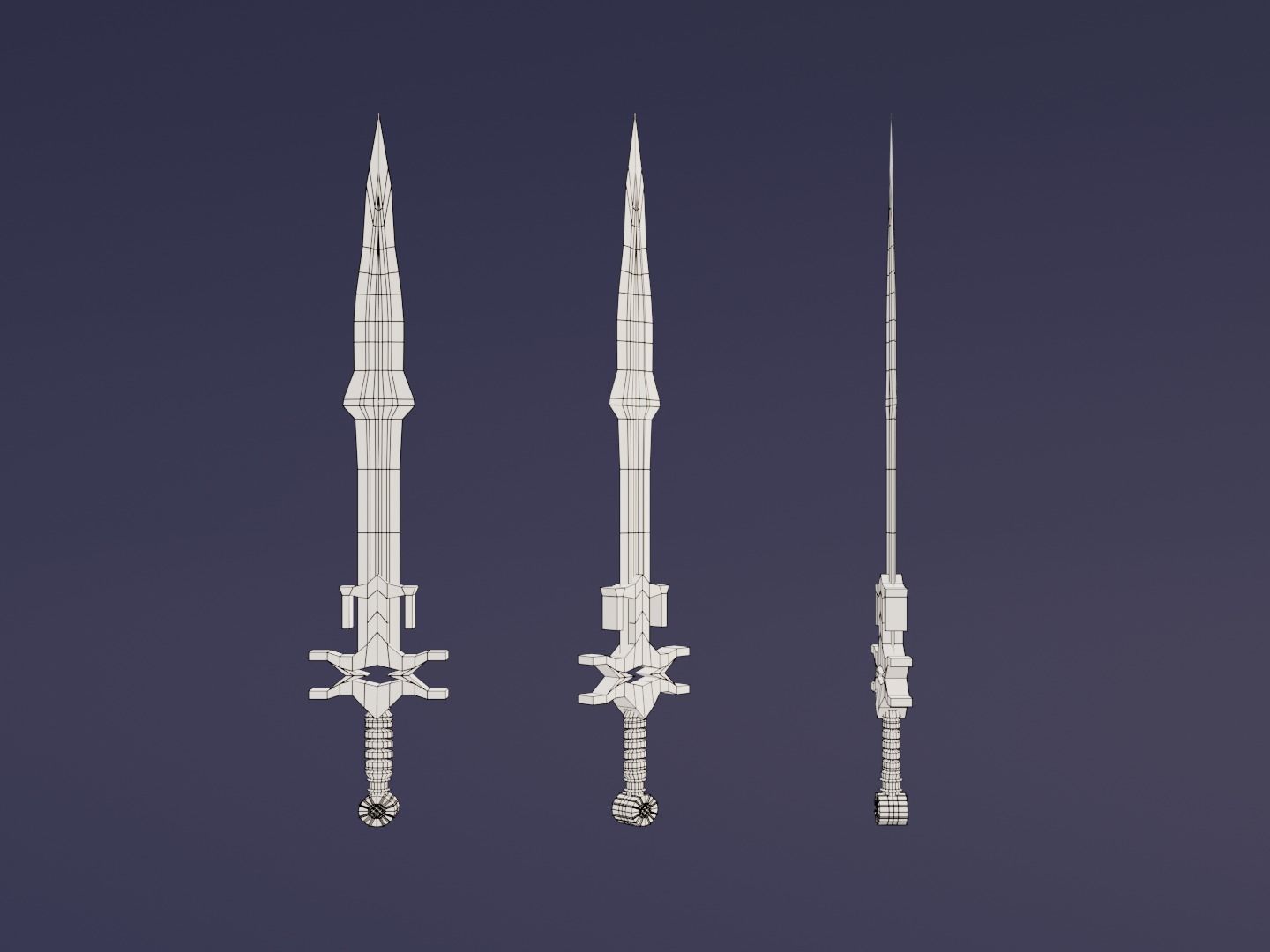 Fantasy Light Sword - holy Sword - Elemental Sword  Low-poly 3D model_8