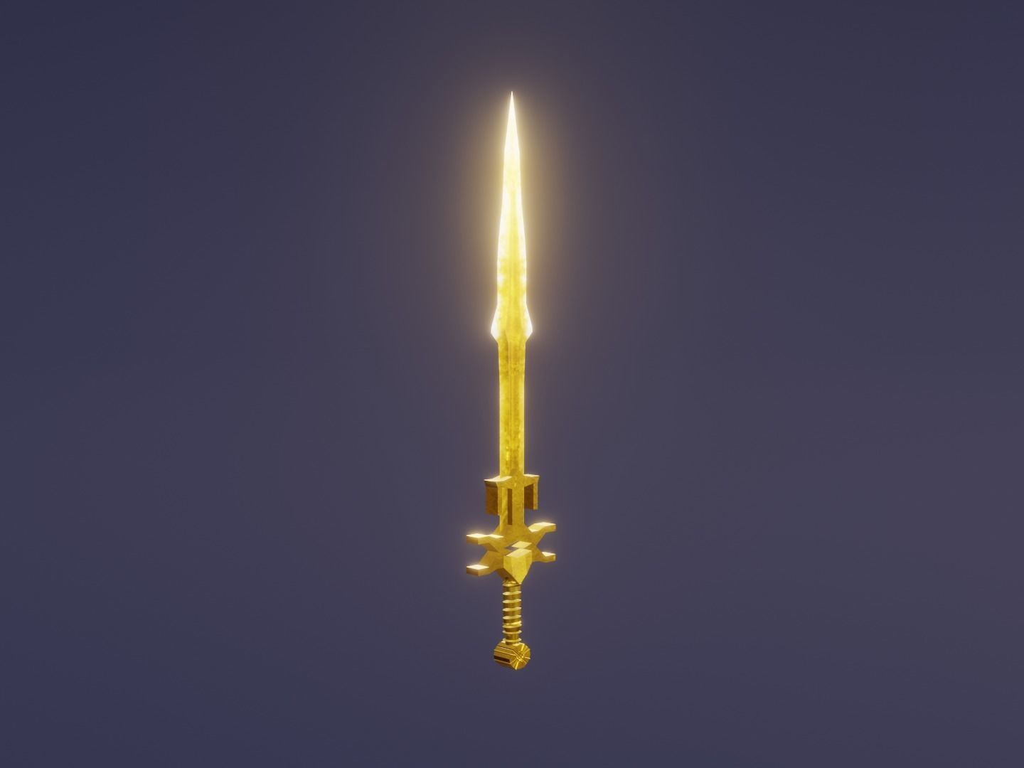 Fantasy Light Sword - holy Sword - Elemental Sword  Low-poly 3D model_6