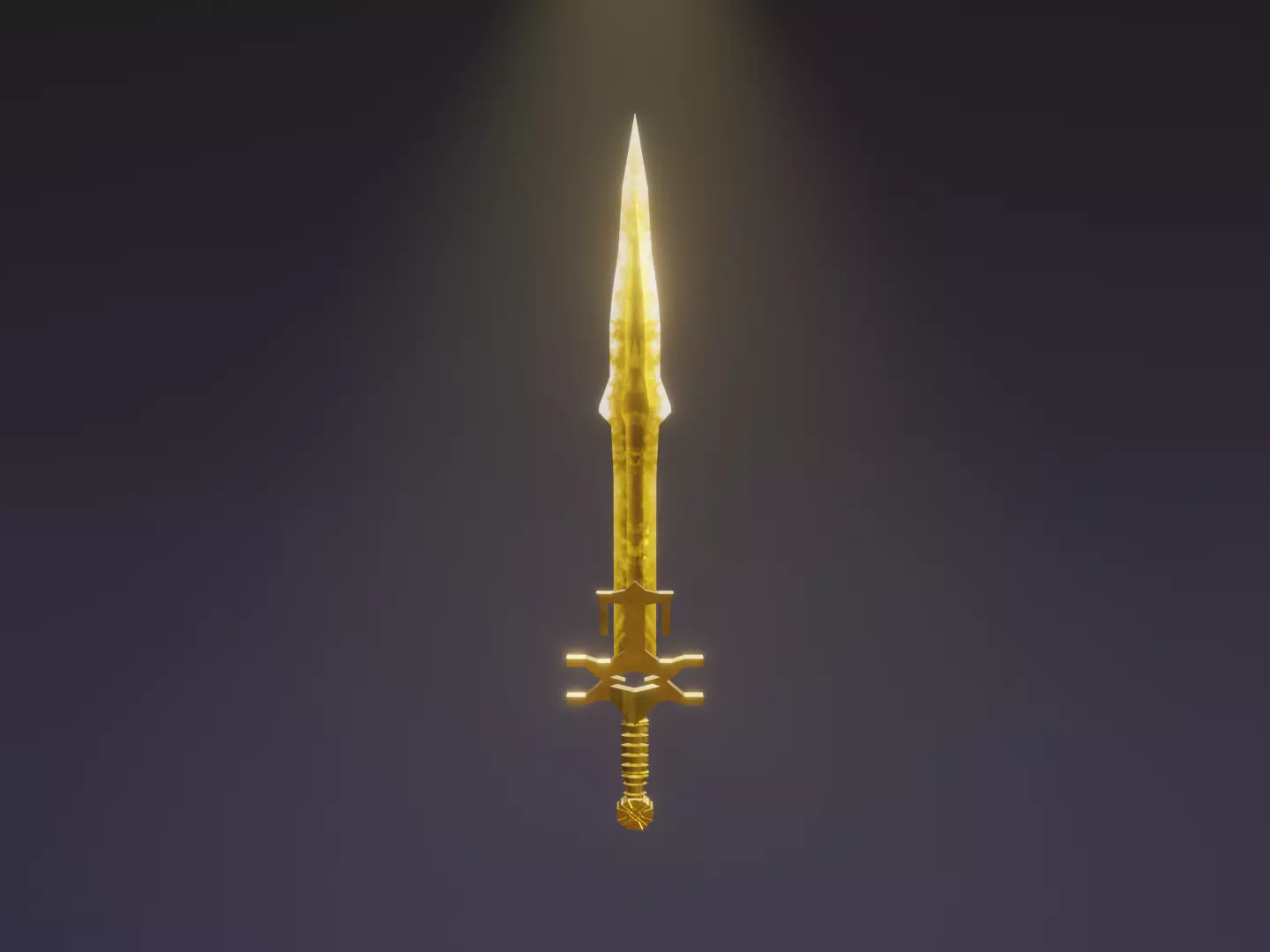 Fantasy Light Sword - holy Sword - Elemental Sword  Low-poly 3D model_0