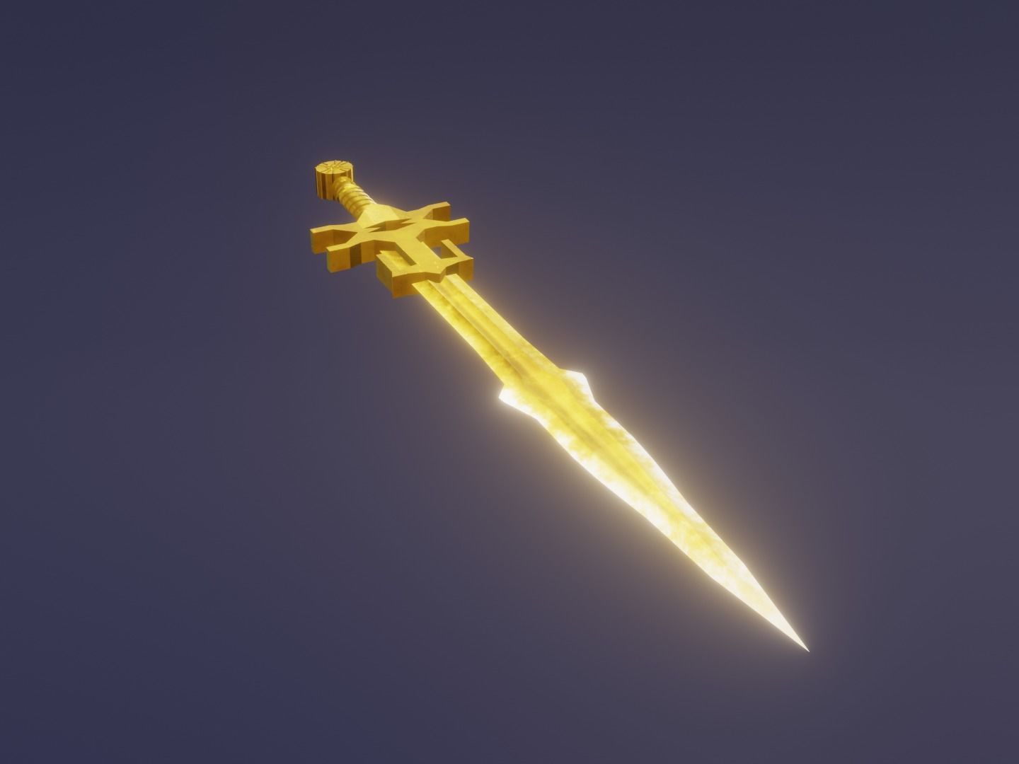 Fantasy Light Sword - holy Sword - Elemental Sword  Low-poly 3D model_2