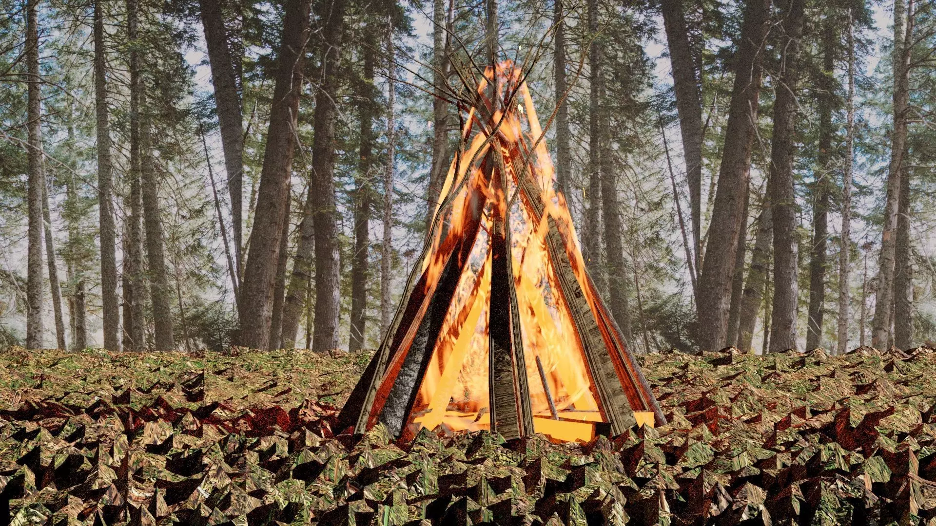 Camp fire 3D model