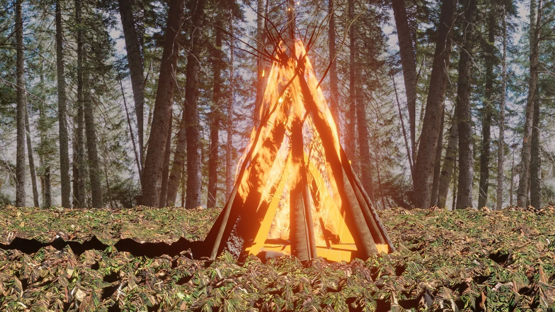 Camp fire 3D model