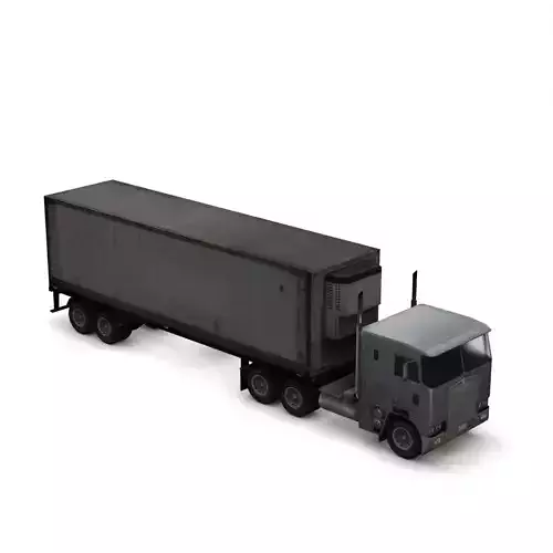Low Poly Truck Trailer - Game Ready Vehicle  Low-poly 3D model