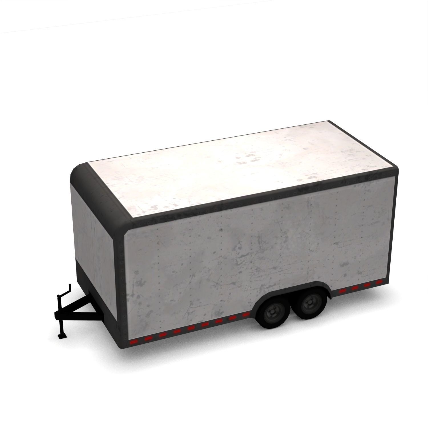 Low Poly Trailer - Game Ready Vehicle  Low-poly 3D model_9