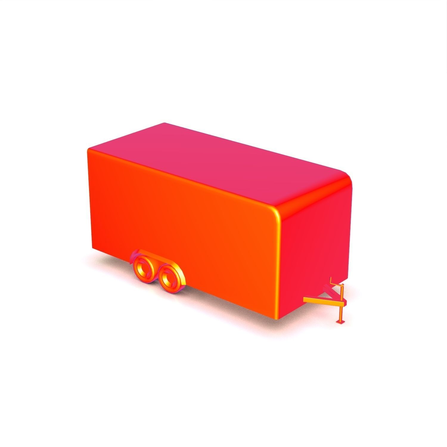 Low Poly Trailer - Game Ready Vehicle  Low-poly 3D model_23