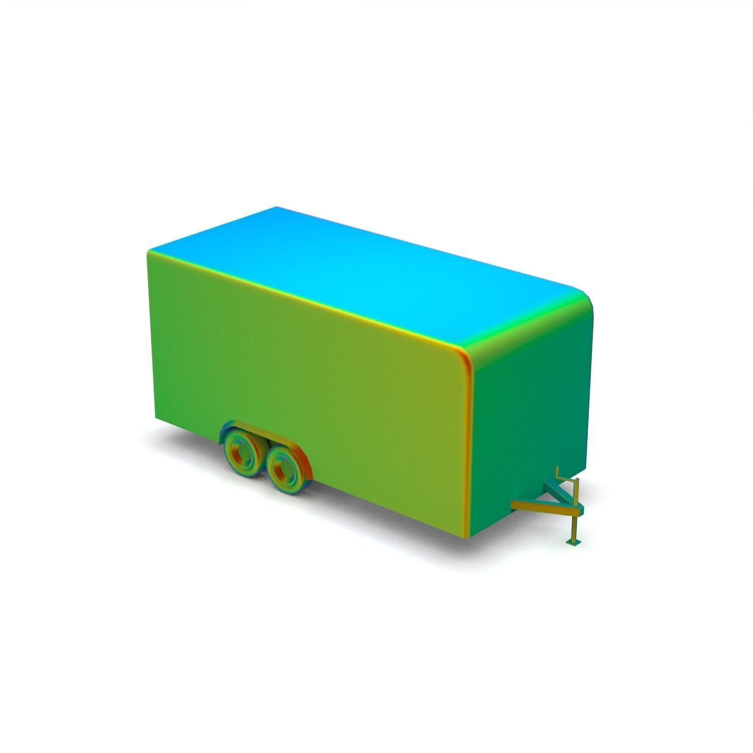 Low Poly Trailer - Game Ready Vehicle  Low-poly 3D model_27